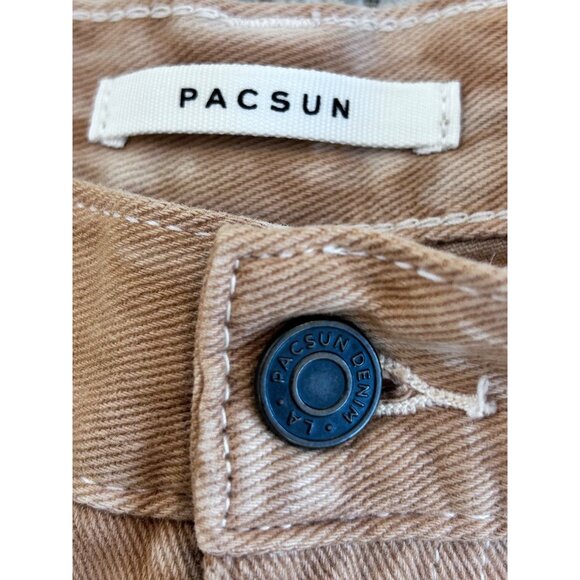 PAC SUN~ Women’s Tie-Dye Carpenter Pants Brown High-Waist Straight Leg Casual - Picture 4 of 16